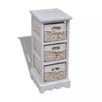 Lentyna VLX Wooden Storage Rack 3 240796, balta, 25 cm x 28 cm x 58 cm