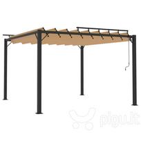 pavesiniu stogai 3x3 m - Pavėsinė su žaliuzių stogu, ruda, 3x3 m - 1 nuotrauka