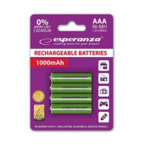 ikraunamos baterijos aaa - Esperanza EZA102G 1000mAh 4-pack Blister - 2 nuotrauka