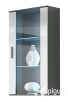 display vitrina - Vitrina Cama Meble Soho 2, balta/pilka, 60x29x115 cm - 2 nuotrauka