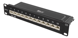 kompiuterine technika - Panelė DELTACO 10", 12xRJ45, Cat6a, STP, 10Gbps, metalinė, juoda / 10-PATCH15 - 2 nuotrauka