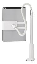 DELTACO Stand For Smartphones & Tablets, Fixed And Flexible Arm With Desk Clamp, WhiteDesktop mounte