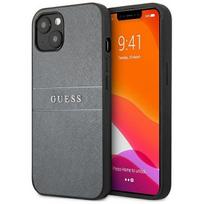 dekliukas iphone 13 mini - Guess "GUHCP13SPSASBGR Saffiano Strap Case iPhone 13 Mini" Grey - 1 nuotrauka