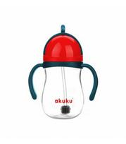 gertuve su siaudeliu - Neišsiliejantis mokomasis puodelis 280 ml su dviem rankenėlėmis ir svareliu, blue/red, A0164 - 1 nuotrauka