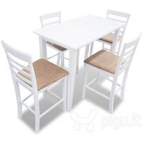 VLX Bar Table With Bar Chairs, baltas