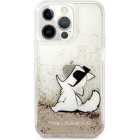 Karl Lagerfeld "KLHCP13LGCFD Liquid Glitter Choupette Eat Case iPhone 13 Pro" Gold