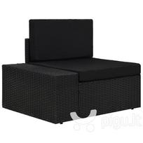 Modulinė kampinė sofa su porankiu, juoda