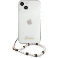 dekliukas iphone 13 mini - Guess "GUHCP13SKPSWH PC Script and White Pearls Case iPhone 13 Mini" - 1 nuotrauka