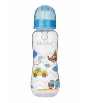 Akuku maitinimo buteliukas 250 ml su silikoniniu žinduku, А0105_BLUE