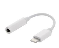 3.5mm 6.3 adapter - Audio adapteris EPZI Lightning į 3,5 mm, aliuminis korpusas, kabelio ilgis 45mm, sidabrinis / IPLH-595 - 1 nuotrauka