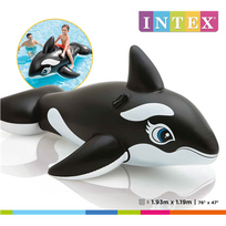 pripuciamas plaustas - Intex Lil' Whale Ride On Swimming Board Black/White - 3 nuotrauka