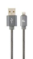 apple laidu - Gembird USB To Lightning Premium Spiral Metal Cable 1m - 1 nuotrauka