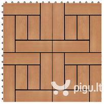 tikmedzio - WPC terasų plytelė VLX, 30 cm x 30 cm, ruda, 22 vnt. - 1 nuotrauka