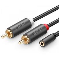 Ugreen AV102 2x RCA cable jack 3.5 mm 0,25m Black