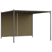 Sodo pergolė su įtraukiamu stogu, taupe spalvos, 3x3m, 180g/m²