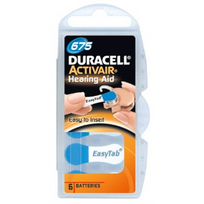 Duracell Activeair DA675 Hearing Aid Battery 6x