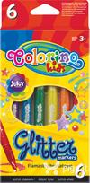 markeriai flomasteriai - Flomasteriai su blizgučiais Colorino Kids, 6 spalvos - 1 nuotrauka