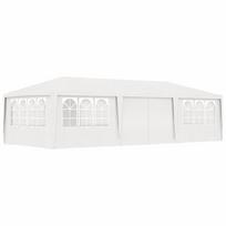 Proginė palapinė su šoninėmis sienomis, balta, 4x9m, 90g/m²