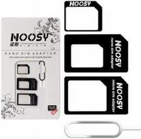 3in1 laidas - Noosy "SIM Card adapter" Black - 1 nuotrauka