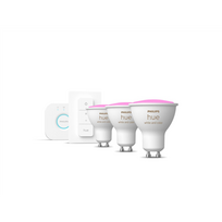 led lemputes gu10 - Philips Hue WCA Starter Kit 4,3W GU10 3pcs, Bridge, Switch - 1 nuotrauka