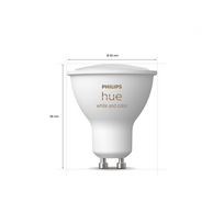 led lemputes gu10 - Philips Hue WCA Starter Kit 4,3W GU10 3pcs, Bridge, Switch - 2 nuotrauka