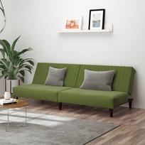 Dvivietė sofa-lova, šviesiai žalios spalvos, aksomas