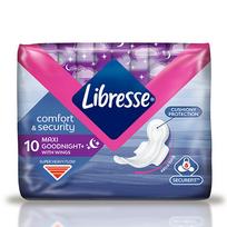 higieniniai tamponai - Paketai „LIBRESSE Maxi Night wings“, 10 vnt. - 1 nuotrauka