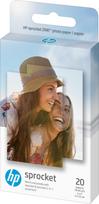 foto popierius 2x3 - HP photo paper Sprocket Zink 5x7.6cm 20 sheets - 1 nuotrauka