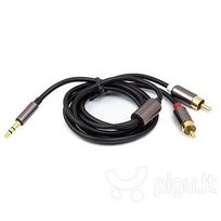 rca kabelis 3 5 - Power Plant CA912834 3.5mm - 2x RCA, juoda, 1.5 m - 1 nuotrauka