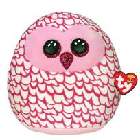 TY Squish a Boos pliušinė pelėda PINKY rožinė 25cm, TY39300