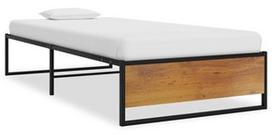 Lova VLX Metal 324814, juoda, 208x104 cm, su grotelėmis
