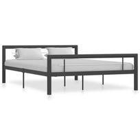 Lova VLX Metal 284558, pilka, 212 x 127.5 cm, su grotelėmis