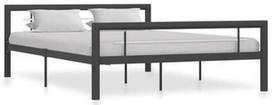 Lova VLX Metal 284559, balta/pilka, 212 x 147.5 cm, su grotelėmis