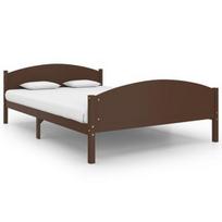 Lova VLX Solid Pine Wood, ruda, 206 x 165.5 cm, su grotelėmis