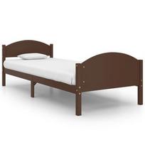 Lova VLX Solid Pine Wood, ruda, 206 x 95.5 cm, su grotelėmis