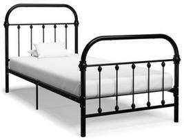 Lova VLX Metal 284498, juoda, 213 x 101 cm, su grotelėmis