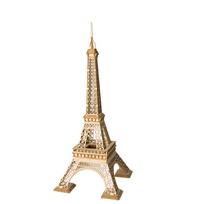 eifelio bokstas - Medinis 3D galvosūkis Robotime Eiffel Tower - 1 nuotrauka