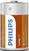 baterijas kraunamos - Elementas Philips Battery R20 1.5V 2pcs - 1 nuotrauka