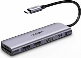 hdmi type c laidas - UGREEN CM195 Hub adapteris 6 in 1 USB-C- 2x USB 3.0 HDMI SD/Micro SD 100W - 2 nuotrauka