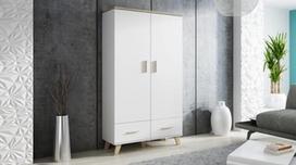 spinta balta drabuziu - Cama Meble Lotta Wardrobe White/Sonoma Oak - 1 nuotrauka