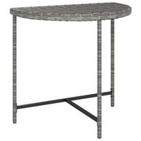 Lauko stalas VLX Poly Rattan 316655, pilkas, 50 x 80 x 75 cm