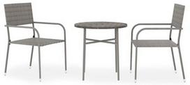Lauko baldų komplektas VLX 3 Piece Poly Rattan 3098034, pilkas, 1-2 vietų