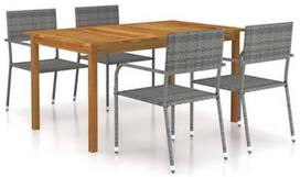 Lauko baldų komplektas VLX 5 Piece 3067829, pilkas/rudas, 1-4 vietų