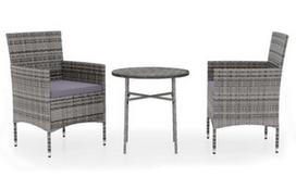 Lauko baldų komplektas VLX Garden Dining Set 3098023, pilkas, 2 vietų