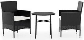 Lauko baldų komplektas VLX Dining 3098022, juodas/kreminės spalvos, 2 vietų