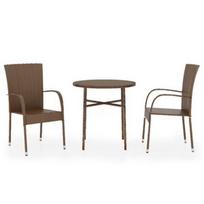 Lauko baldų komplektas VLX Poly Rattan 3098027, rudas, 2 vietų