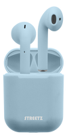 ausiniu deklas - Ausinės STREETZ True Wireless, Bluetooth 5, įkrovimo dėklas 300 mAh, žydros / TWS-0005 - 2 nuotrauka