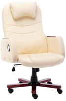 Biuro kėdė VLX Cream Faux Leather 20378, kreminė