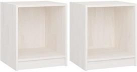 Naktinis staliukas VLX Bedside Cabinets, baltas, 33.5 x 35.5 x 41.5 cm