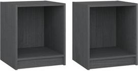 Naktinis staliukas VLX Bedside Cabinets, pilkas, 33.5 x 35.5 x 41.5 cm